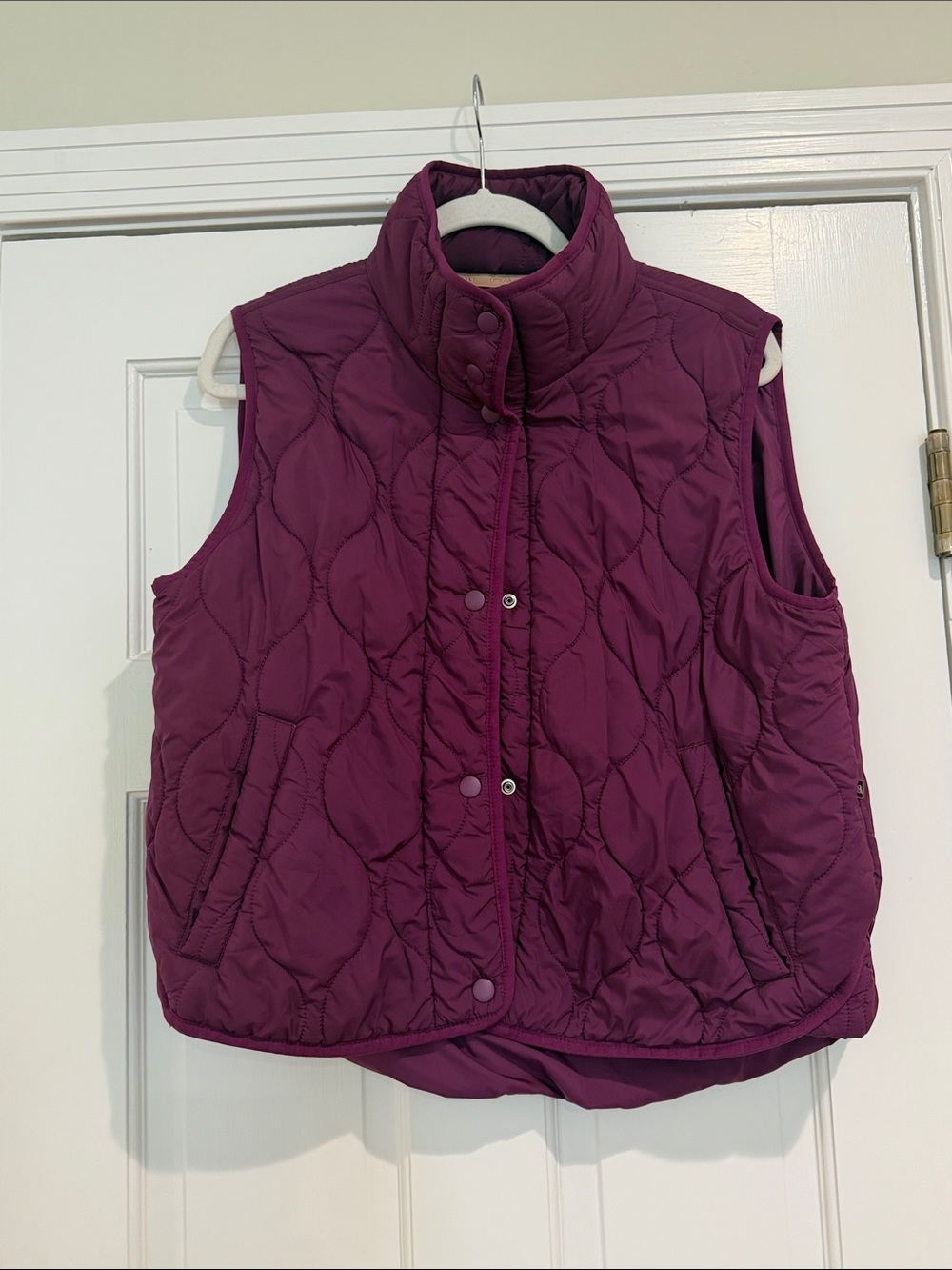 Lou & Grey Quilted Sleeveless Vest - Plum